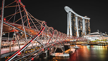 Helix Bridge, Singapore HD wallpaper