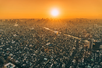 Whole City View From Height , city, world, sunrise, sunset, graphy, buildings HD wallpaper