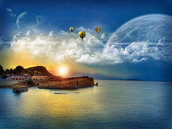 Landscape, Water, Sky, Sun HD wallpaper