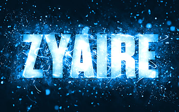 Happy Birtay Zyaire, , blue neon lights, Zyaire name, creative, Zyaire Happy Birtay, Zyaire Birtay, popular american male names, with Zyaire name, Zyaire HD wallpaper