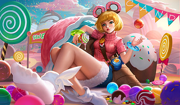 Fantasy girl, sweet, hkaa, cookie, girl, ice cream, candy, pink, fantasy, luminos HD wallpaper