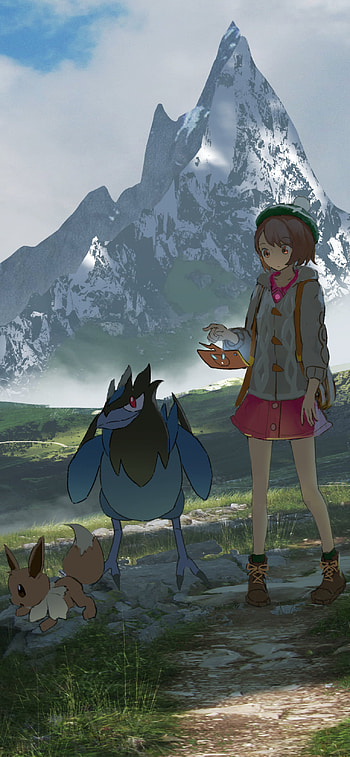 Eevee at the Summit — Anime Pokémon , mountain, Eevee (Pokémon), Anime, Pokemon HD phone wallpaper