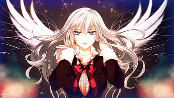Anime, Girl, Space, Wings, Blonde HD wallpaper