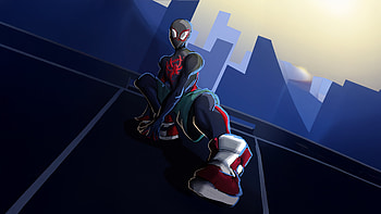 Miles Morales Suit Up Shock Out, spiderman, miles-morales, superheroes, artwork, art, digital-art, artstation HD wallpaper