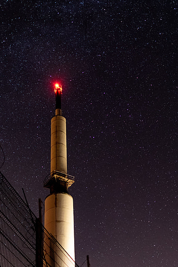 Night, Building, Dark, Starry Sky, Tower HD phone wallpaper