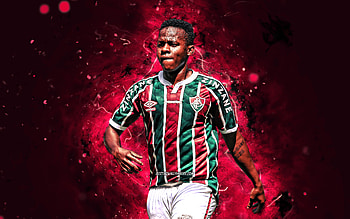 Juan Cazares, , Fluminense FC, ecuadorian footballers, soccer, Juan Ramon Cazares Sevillano, Brazilian Serie A, football, purple neon lights, Juan Cazares Fluminense, Juan Cazares HD wallpaper