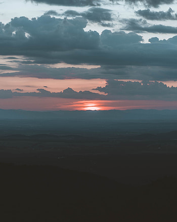 Nature, Sunset, Twilight, Clouds, Horizon, Fog, Dusk HD phone wallpaper