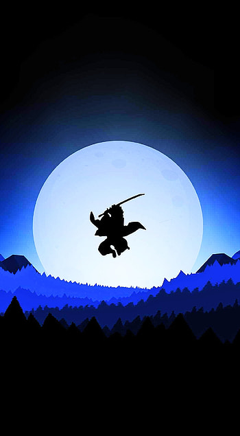 Moon lit night, sword, warrior HD phone wallpaper