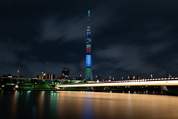 Cities, Architecture, Building, Lights, Night City, Bridge, Tower HD wallpaper