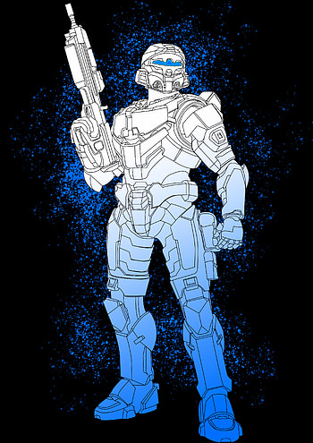 Halo infinite, art, game, Spartan, blue, black, drawing, electric_blue HD phone wallpaper