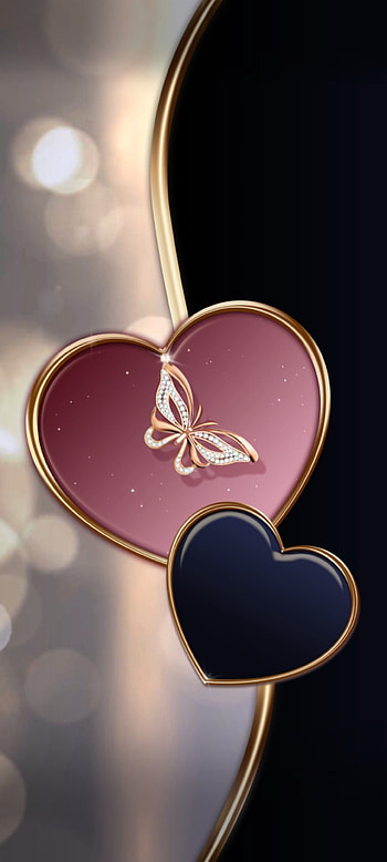 Butterfly heart Curve, gold, pink, Beautiful, Luxury, Love, Premium HD phone wallpaper