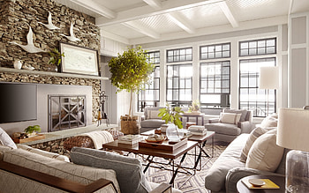 Living Room, furniture, fireplace, interior, home HD wallpaper