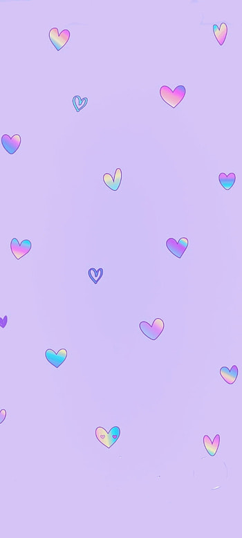Pastel Purple Hearts HD phone wallpaper