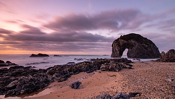Horsehead Rock, South Coast New South Wales, sea, Australia, clouds, sky, rocks, beach HD wallpaper