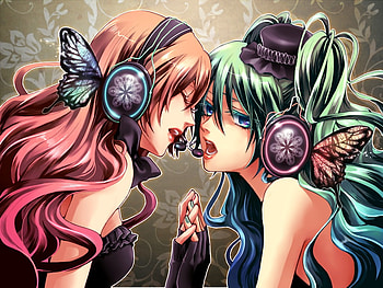 Luka and Miku in Harmony, miku, luka, anime, pretty, hatsune, megurine, vocaloid HD wallpaper
