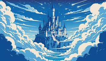 Enchanted Flying Castle, fantasy, castle, cloud, sky, landscape, fantasy landscape HD wallpaper