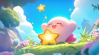 : Kirby's Stellar Adventure, video game, Kirby, star HD wallpaper