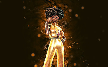 Golden Doctor Slone, , brown neon lights, Fortnite Battle Royale, Fortnite characters, Golden Doctor Slone Skin, Fortnite, Golden Doctor Slone Fortnite HD wallpaper