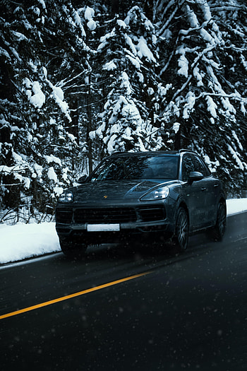Winter, Porsche, Snow, Cars, Road, Car, Porsche Cayenne HD phone wallpaper