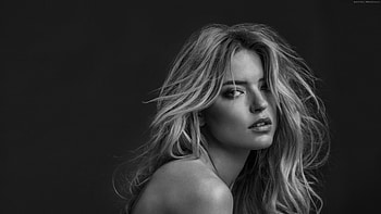 Martha Hunt Monochrome, martha-hunt, girls, model, monochrome, black-and-white HD wallpaper