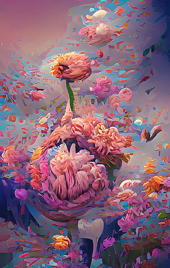 pink flower, art, green, nature, painting, meaning, cool HD phone wallpaper