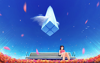Anime Girl Sitting On Bench , anime-girl, anime, artist, artwork, digital-art, bench HD wallpaper