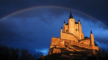 Nature, Sky, Rainbow, Lock, Building, Construction, After The Rain HD wallpaper