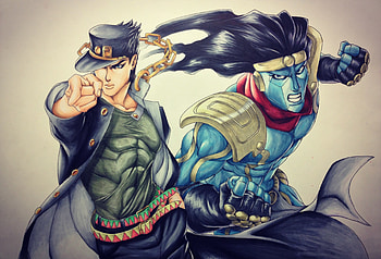 ... JJBA - Jotaro Kujo and Star Platinum by Vaippapeppu HD wallpaper
