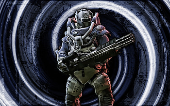 Dzhager, violet grunge background, WarFace, vortex, WarFace characters, cyborg, Dzhager WarFace HD wallpaper