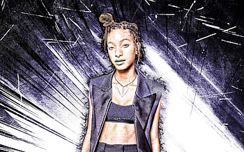 Willow Smith, grunge art, american singer, music stars, american celebrity, Willow Camille Reign Smith, violet abstract rays, superstars, Willow Smith HD wallpaper
