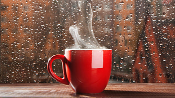Rainy day, rain, graphy, tea, fall, autumn, coffee, drink, raindrops, rainy, still life HD wallpaper