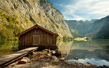 Obersee, woody, house, 2560x1600, mountain, lake, environment, heaven, , nature, cottage HD wallpaper
