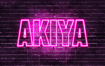 Happy Birtay Akiya, , pink neon lights, Akiya name, creative, Akiya Happy Birtay, Akiya Birtay, popular japanese female names, with Akiya name, Akiya HD wallpaper