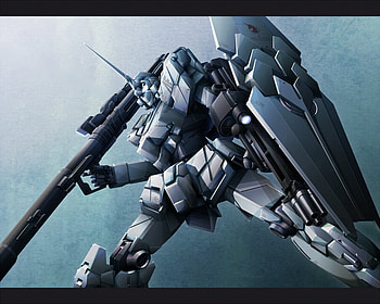 Battle in the Sea, sea, mobile suits, shield, white, psycoframe, ms, ova, gundam unicorn, anime, mecha, gundam, weapon, horn, game HD wallpaper