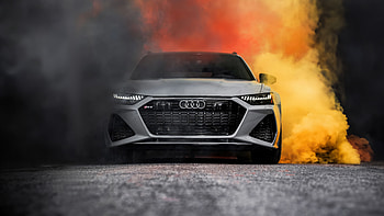 Audi Multicolor Smokegas Lighting Up The Road, audi, cars HD wallpaper