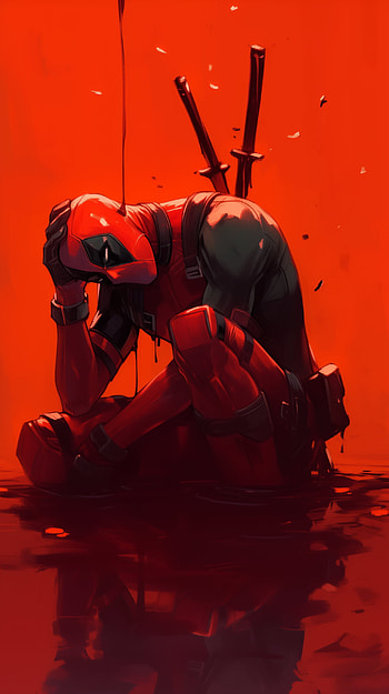 Deadpool's Red Mood: A Bold , Comic, Deadpool, red HD phone wallpaper