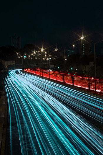 Cities, Night, Shine, Light, Road, Turn HD phone wallpaper