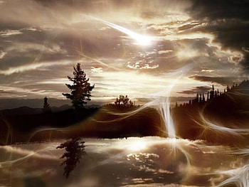 Nature, 3d, sunset HD wallpaper
