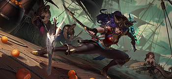 Katarina, sword, pirate, art, fantasy, wild rift bilgewater katarina, girl, jojo so HD wallpaper