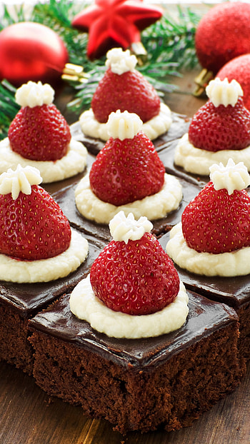 Christmas, Santa Hat Cake HD phone wallpaper
