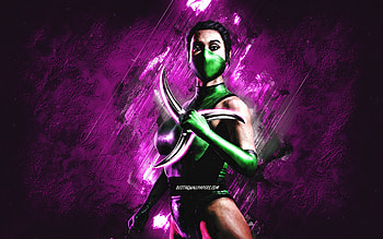 Jade, Mortal Kombat Mobile, Jade MK Mobile, Mortal Kombat, burgundy stone background, Mortal Kombat Mobile characters, grunge art, Jade Mortal Kombat, Classic Jade HD wallpaper