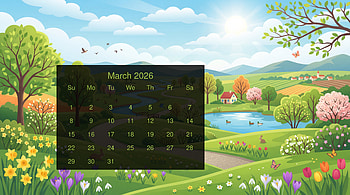 March 2026 — Spring Vista ( Calendar ), March 2026 Calendar HD wallpaper