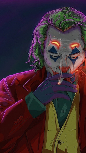 Joker Smoking, Neon, Theme HD phone wallpaper