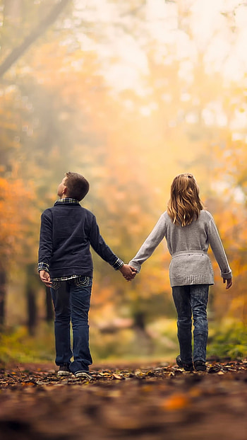 Love Story, Couple, Walk, Forest Background, forest, background HD phone wallpaper