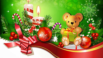 Christmas, abstract, bear, ball, vector HD wallpaper