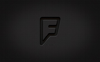 Foursquare carbon logo, , grunge art, carbon background, creative, Foursquare black logo, social network, Foursquare logo, Foursquare HD wallpaper