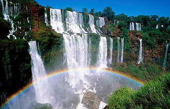 Landscape, Waterfalls, Rainbow HD wallpaper
