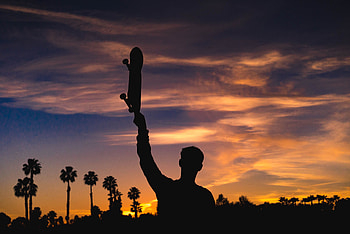 Skateboard, Sports, Night, Silhouette HD wallpaper