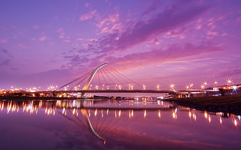 Bridges, Architecture, Violet HD wallpaper