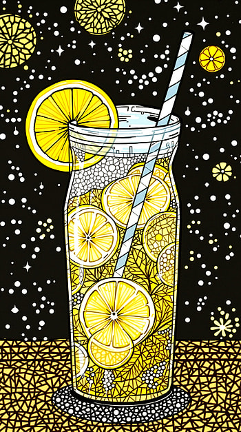 Lemonade Delight: A Refreshing , drink, illustration, yellow, Stars HD phone wallpaper